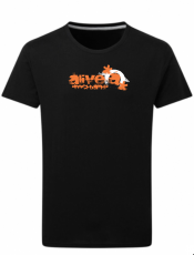 Fan T-shirt Alive - schwarz mit Bandlogo vorne