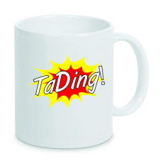 Kaffetasse - coffeemug - NICHT ALLE TASSEN IM SCHRANK - TaDing - ganz in weiss.