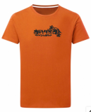 Fan T-shirt Alive - orange mit Bandlogo vorne