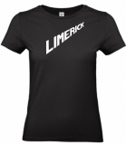 Ladies T-Shirt: LIMERICK schwarzes Shirt mit weissem Druck
